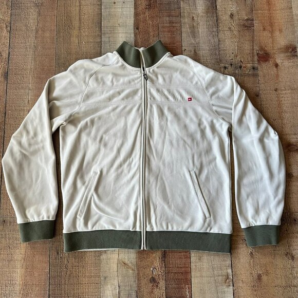 Vintage Quicksiliver Track Jacket Men's M Beige Green Active Outdoor Athleisure - Picture 1 of 9